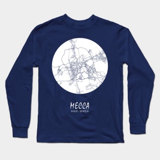 Mecca, Saudi Arabia City Map - Full Moon Long Sleeve T-Shirt